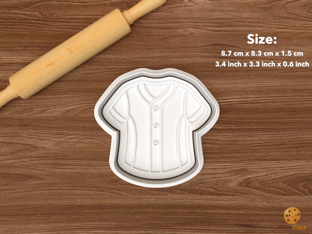 Baseball Cookie Cutter Set STL File - single baseball jersey
