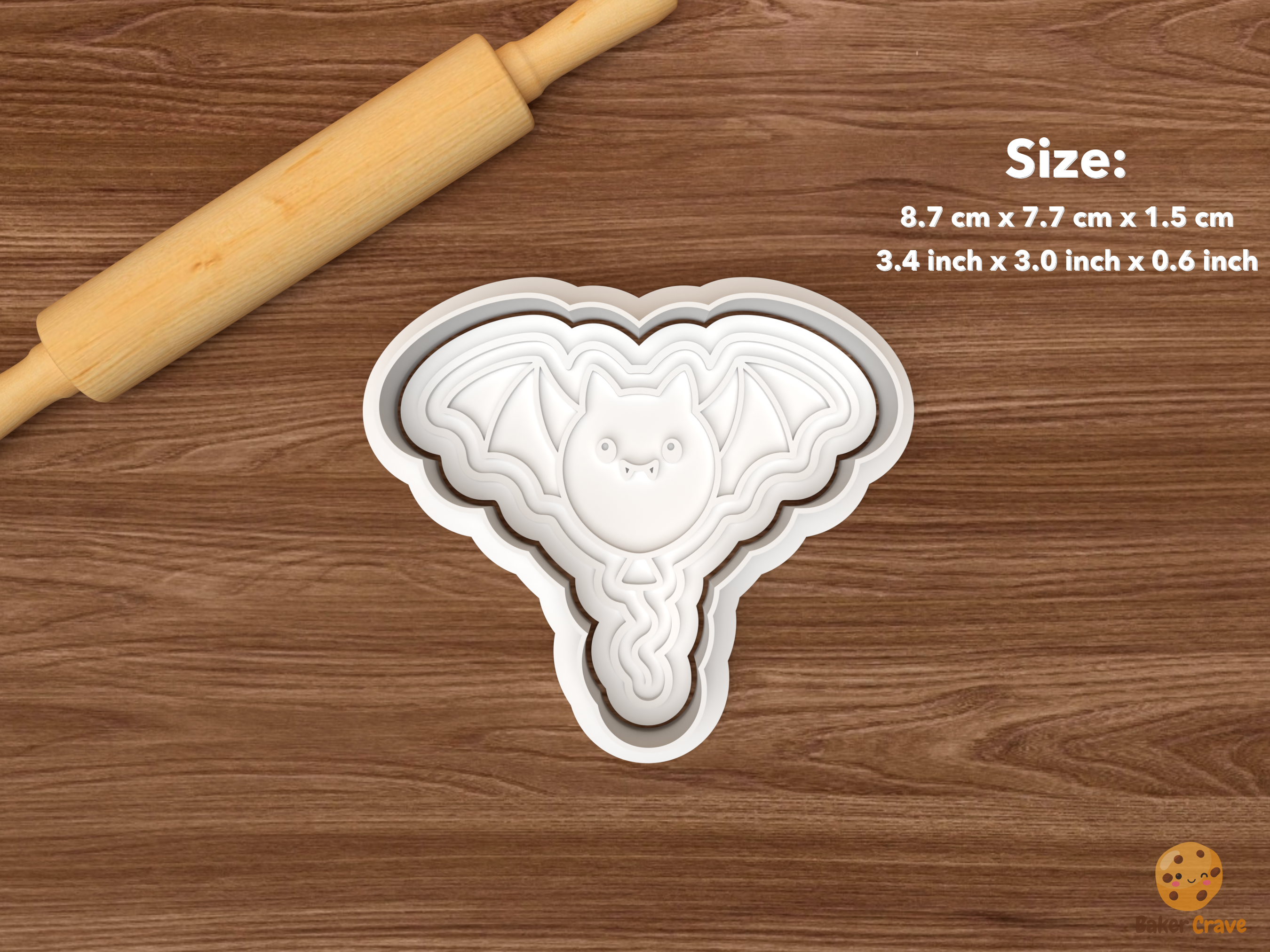 First Boo Birthday Cookie Cutter Set STL File - single bat balloon