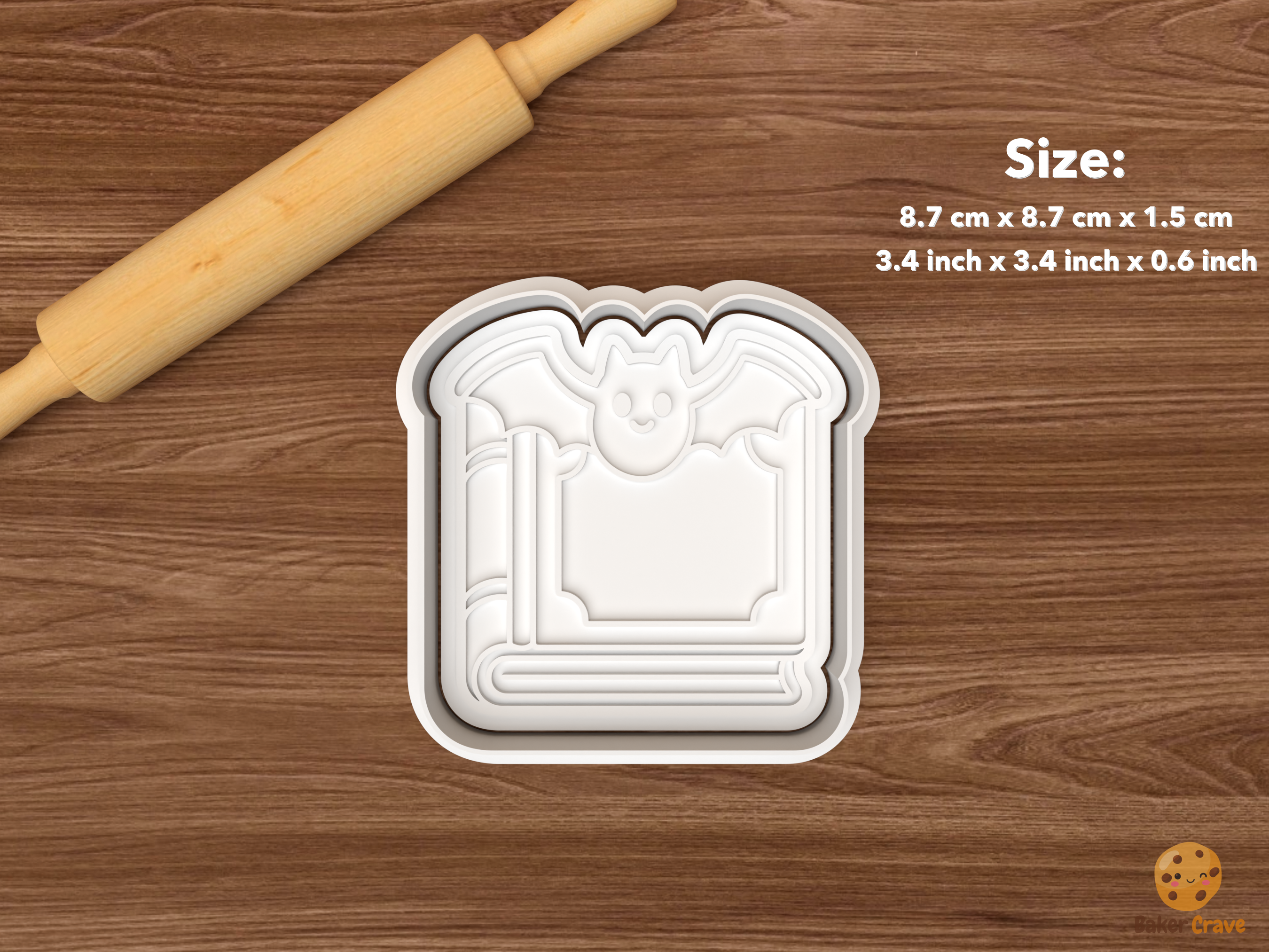 Spooky School Cookie Cutter Set STL File - single bat book