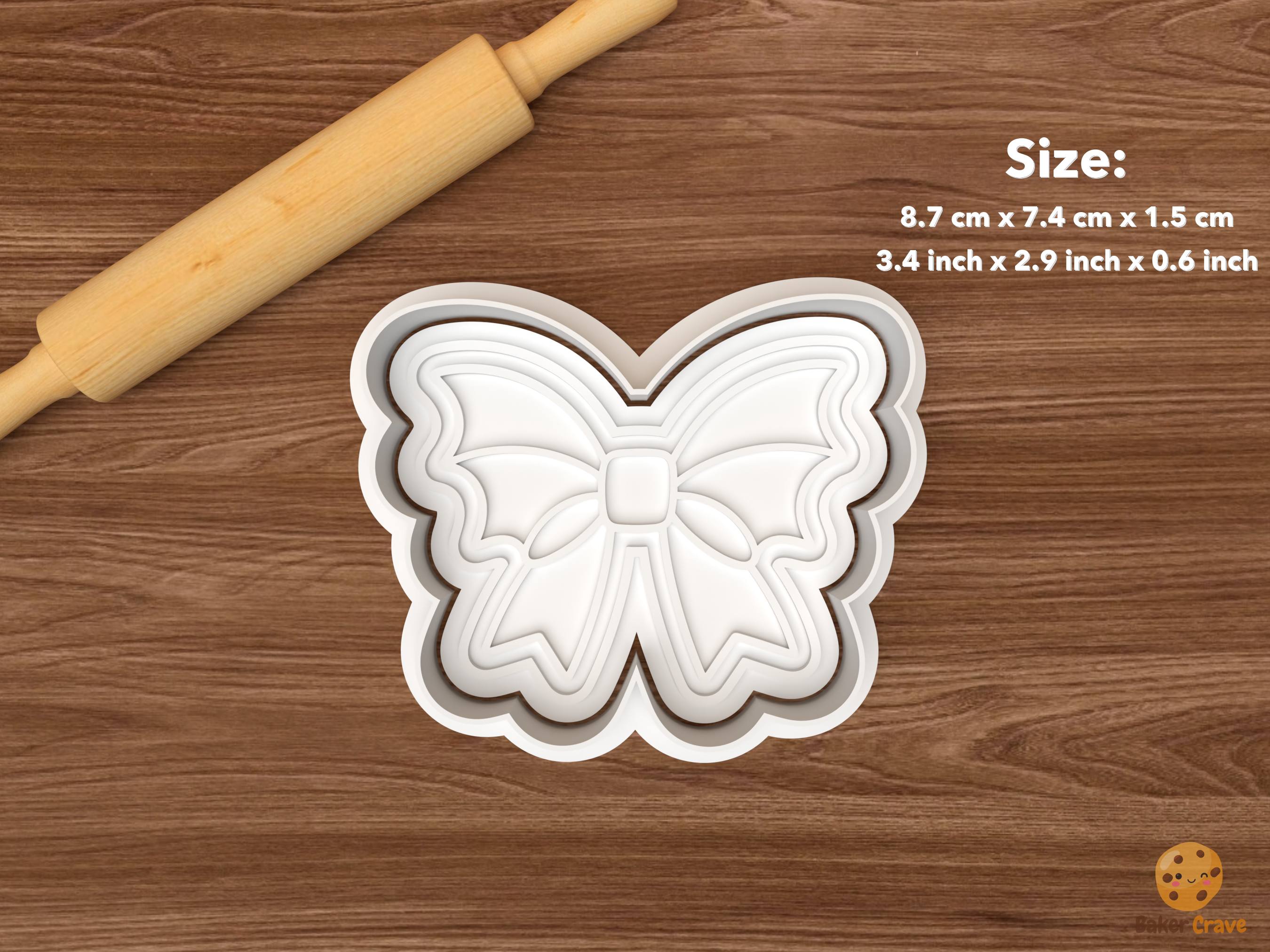 Halloween Cheerleading Cookie Cutter Set STL File - single bat bow