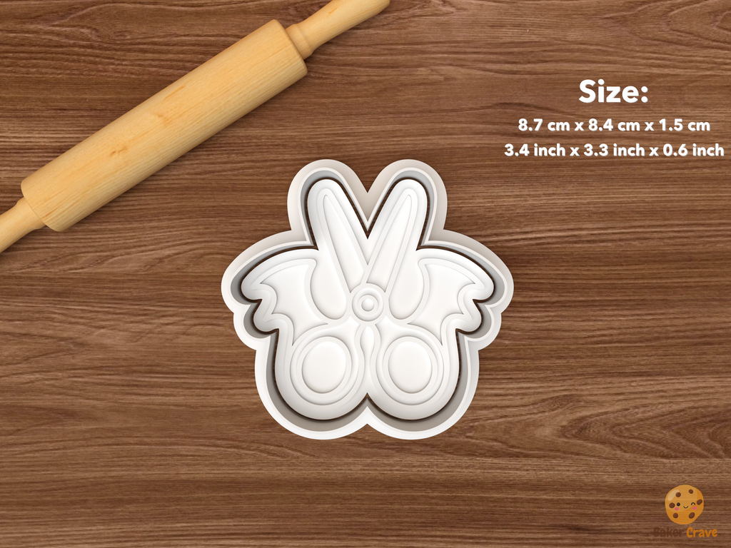 Halloween Spooky Sewing Cookie Cutter Set STL File - single bat wing scissors