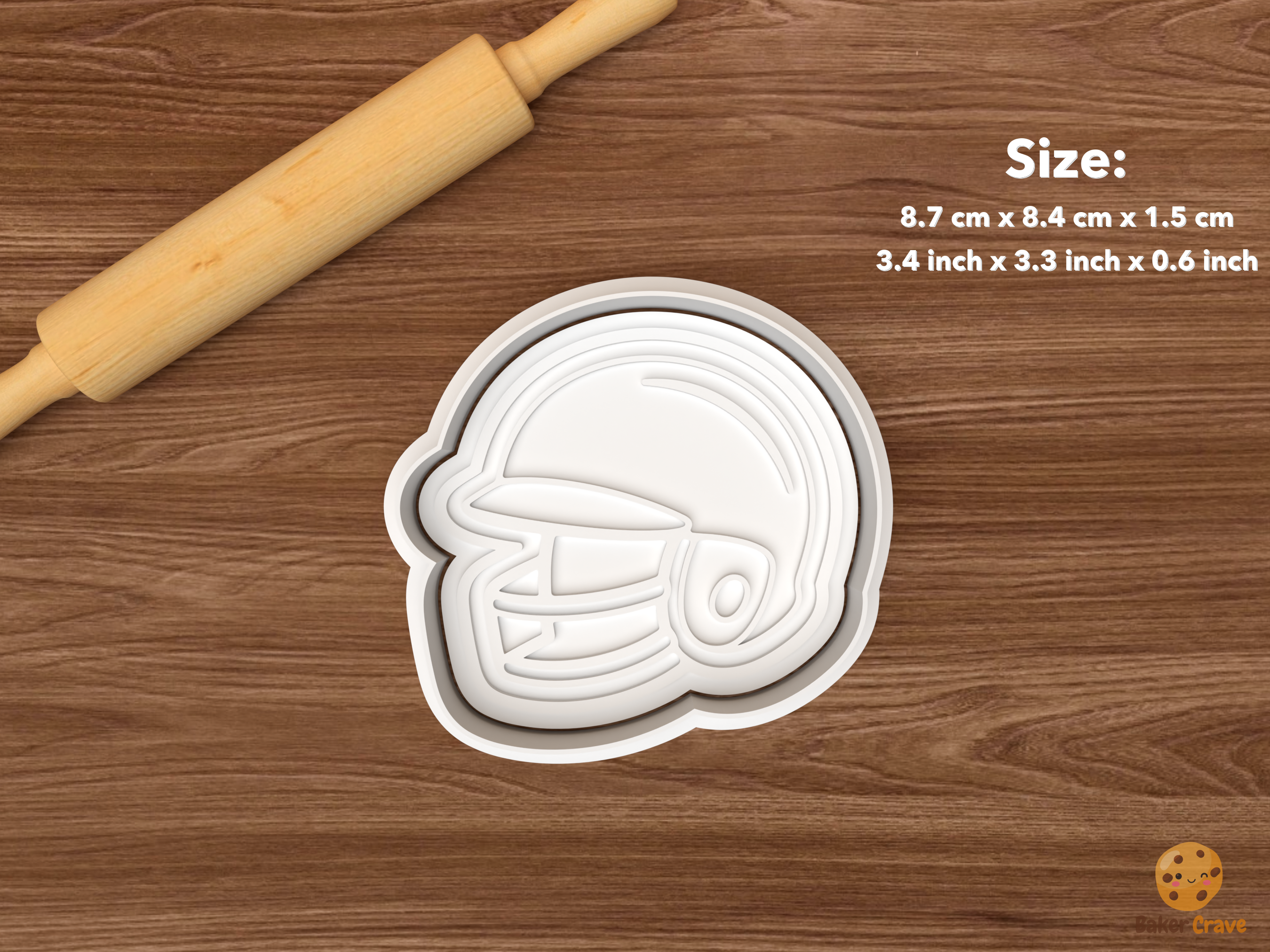 Softball Team Cookie Cutter Set STL File - single batting helmet