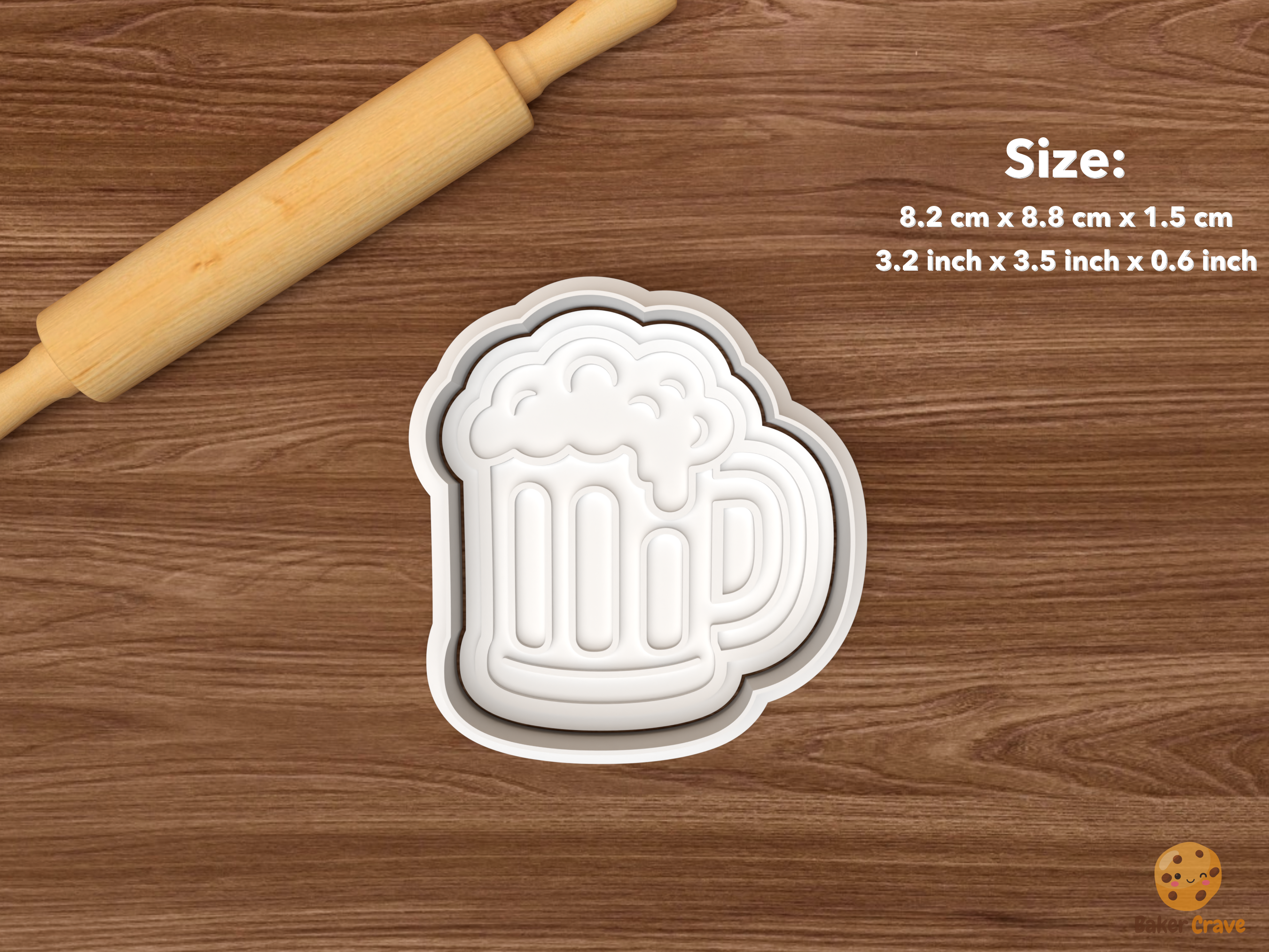 Beer & Cheers Dad Cookie Cutter Set STL File - single beer mug