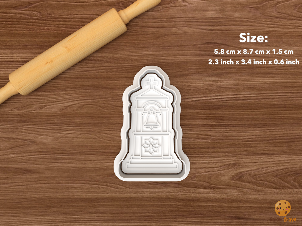Simbang Gabi Christmas Cookie Cutter Set STL File - single bell tower