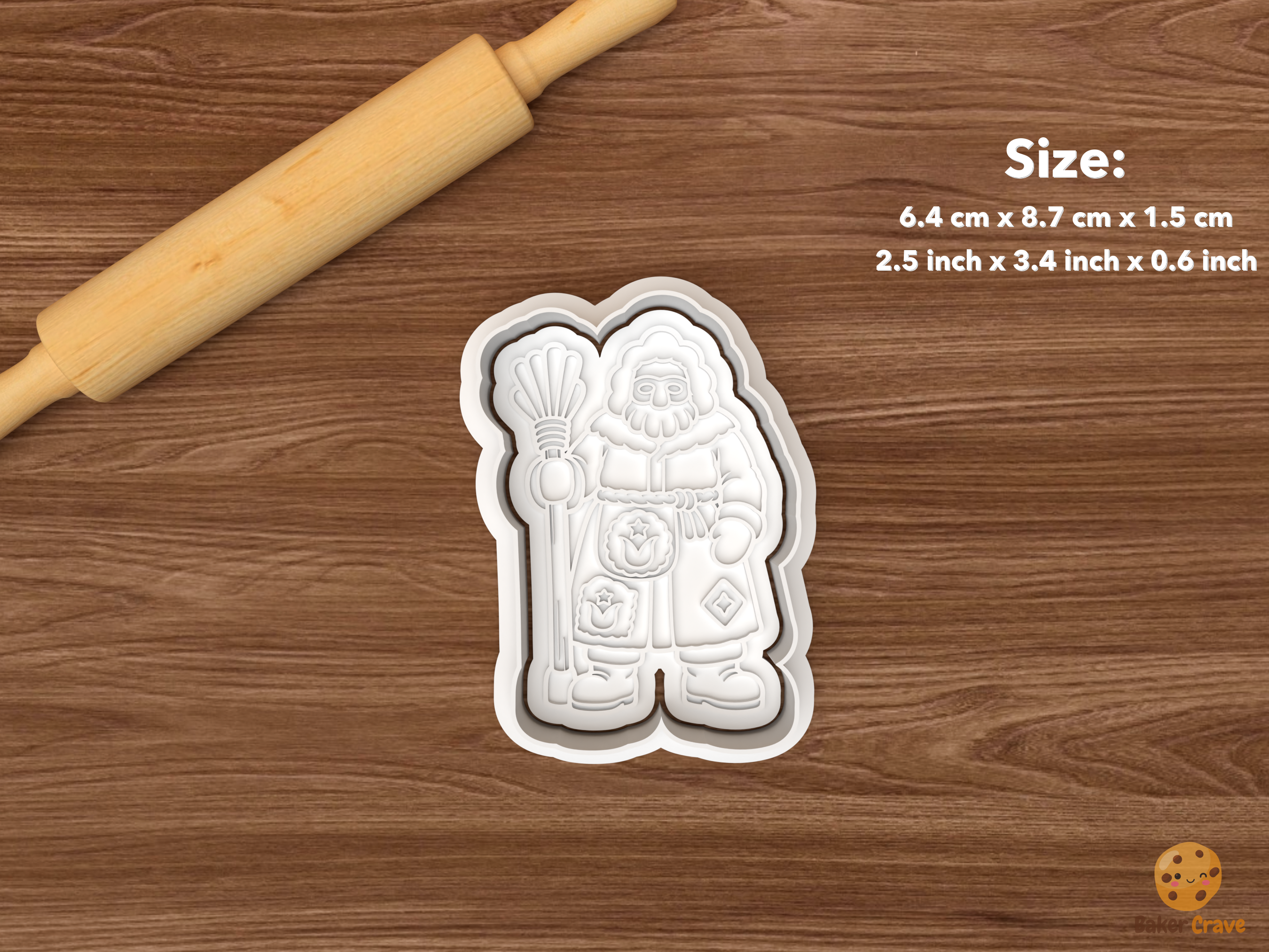 Belsnickel Christmas Cookie Cutter Set STL File - single belsnickel with broom