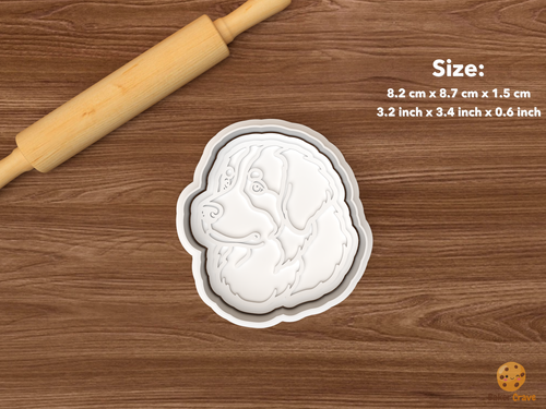 Bernese Mountain Dog Cookie Cutter Set STL File - single bernese mountain dog head
