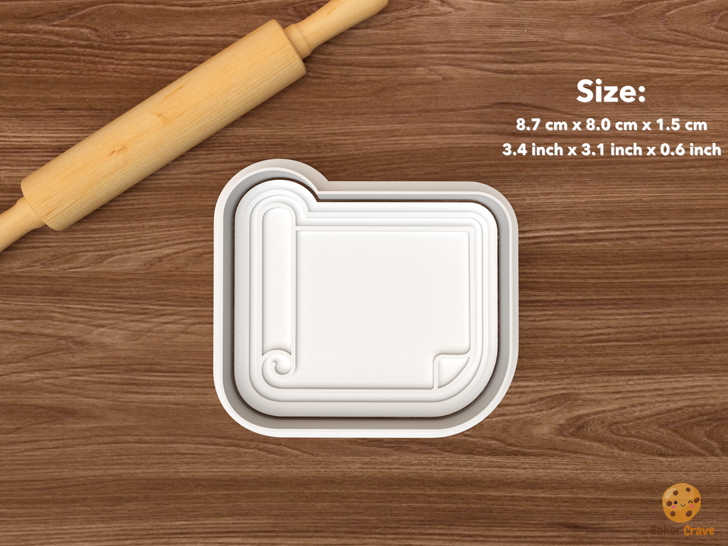 Architect Cookie Cutter Set STL File - single blueprint scroll