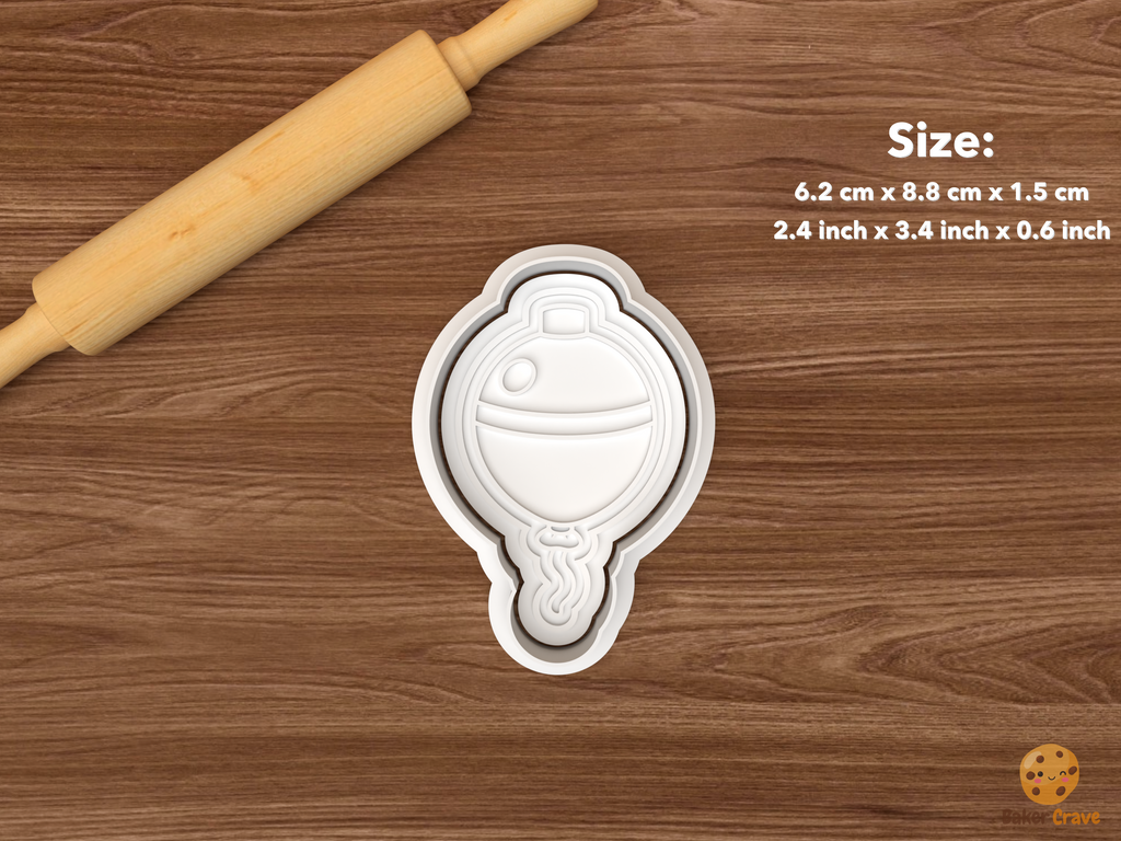 Fishing Birthday Cookie Cutter Set STL File - single bobber balloon
