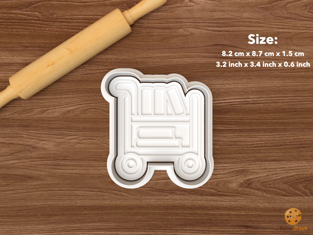 Librarian Cookie Cutter Set STL File - single book cart
