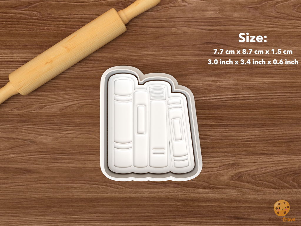 Cozy Reading Cookie Cutter Set STL File - single book stack