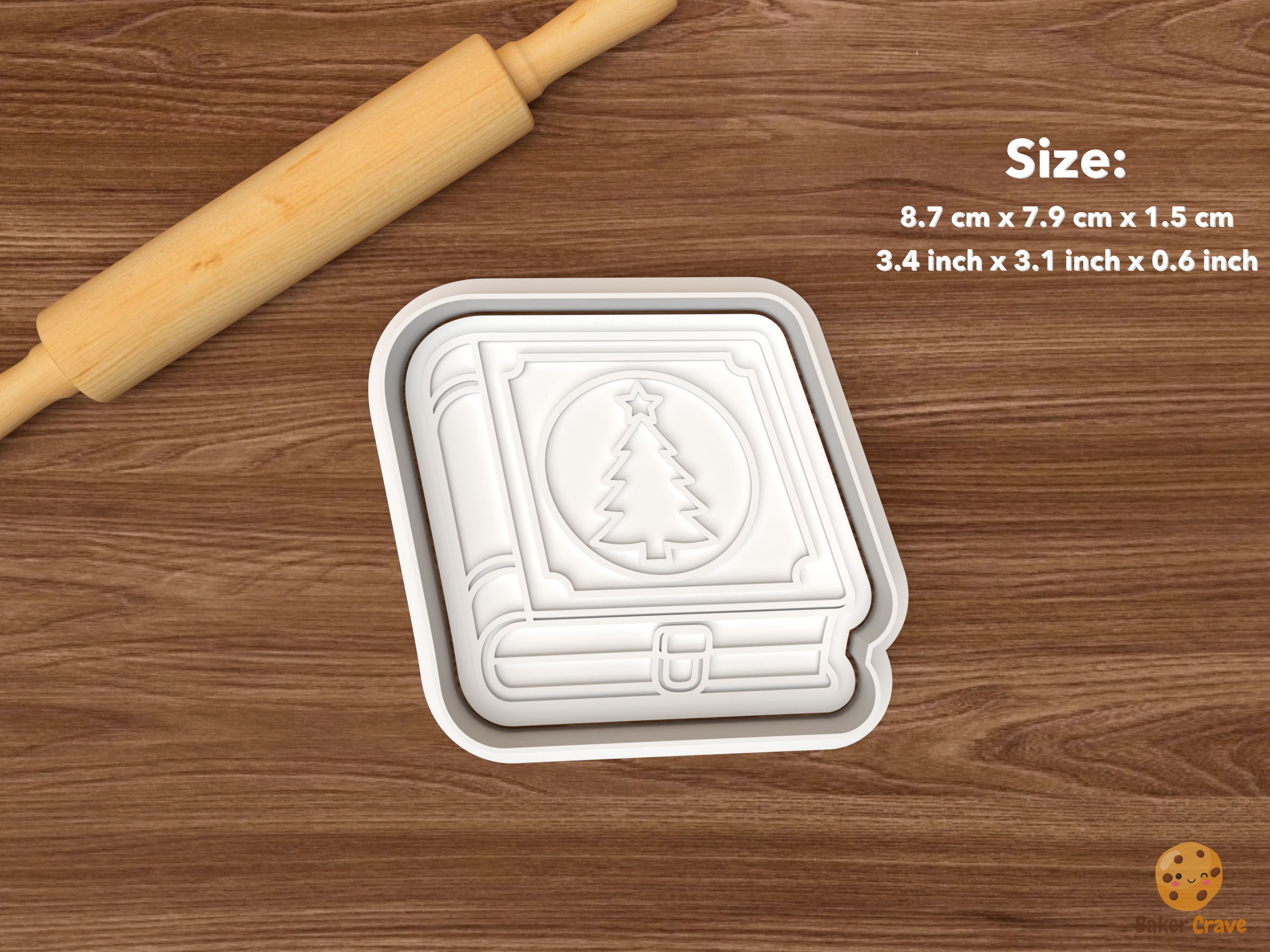 Christmas Eve Box Cookie Cutter Set STL File - single book style christmas eve box