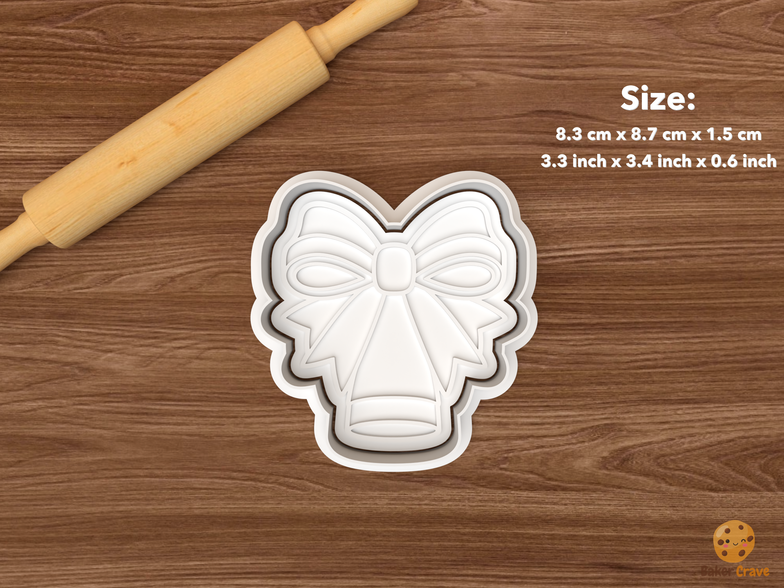 Christmas Tree Topper Cookie Cutter Set STL File - single bow tree topper