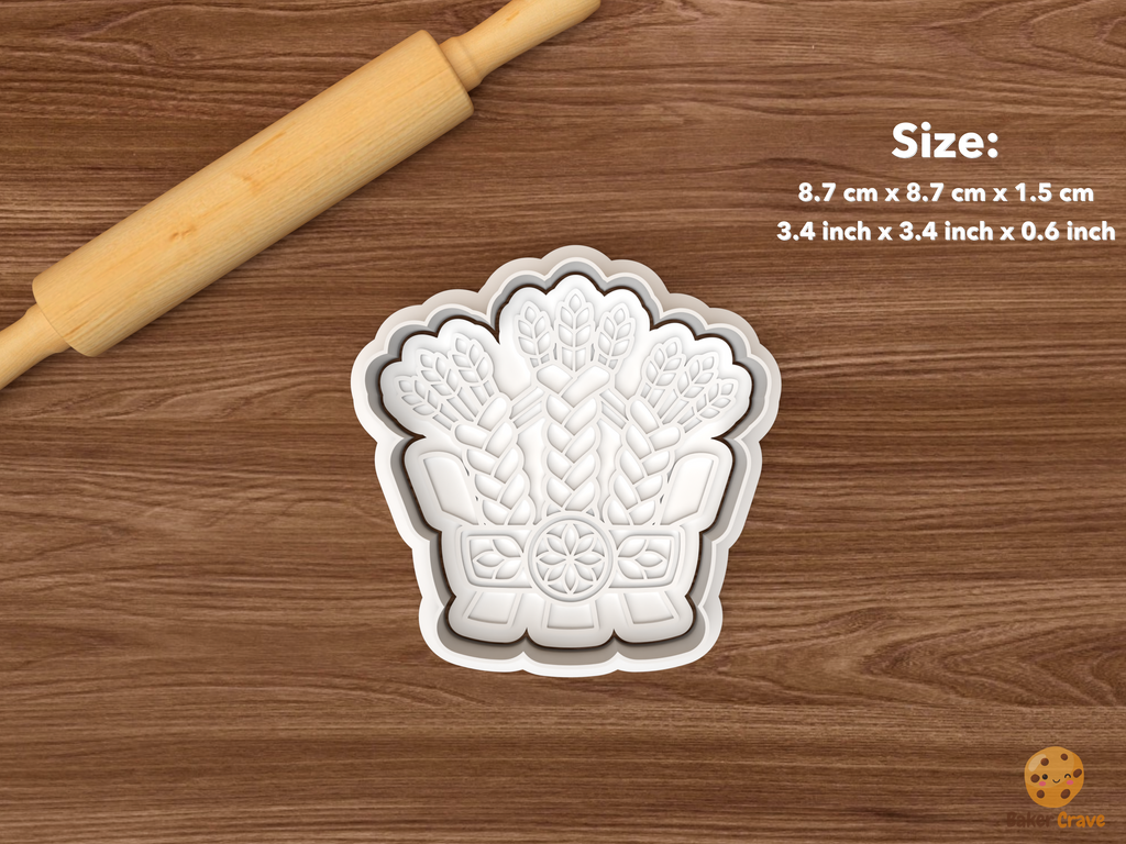 Ukrainian Didukh Christmas Cookie Cutter Set STL File - single braided didukh wheat bundle