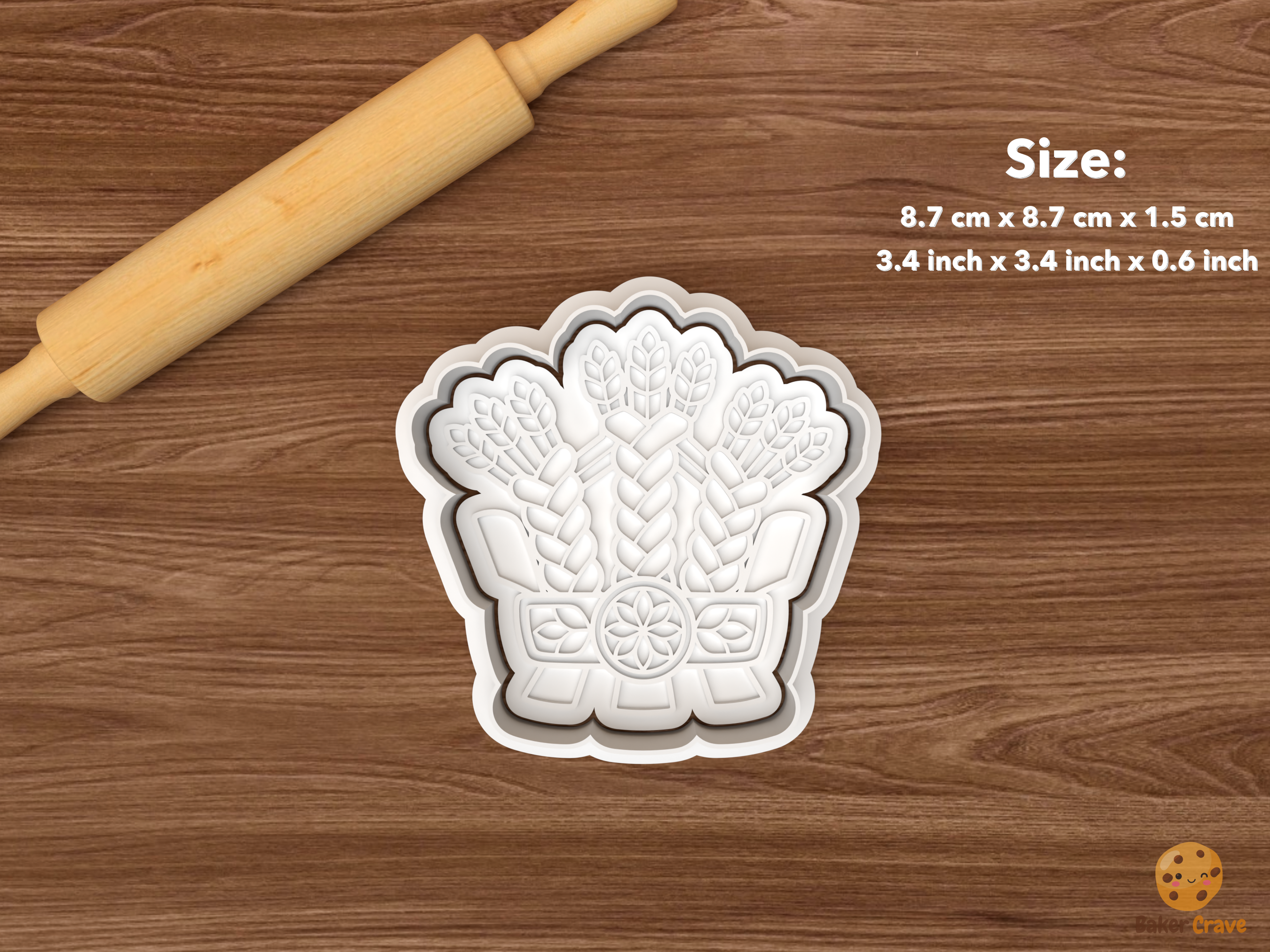 Ukrainian Didukh Christmas Cookie Cutter Set STL File - single braided didukh wheat bundle