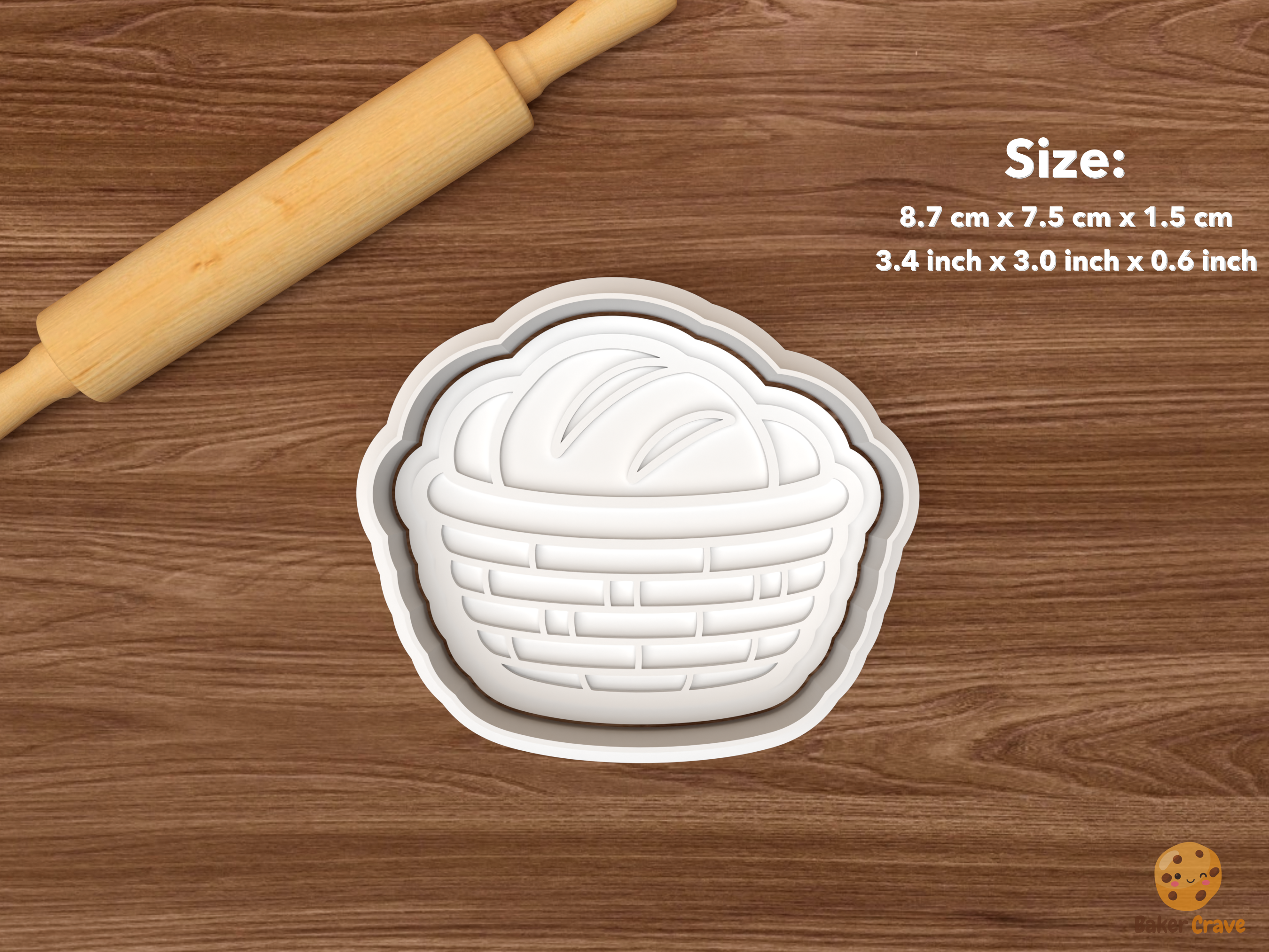Bread Baking Cookie Cutter Set STL File - single bread basket