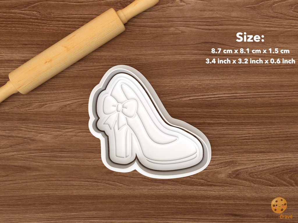 Something Blue Bridal Cookie Cutter Set STL File - single bridal high heel