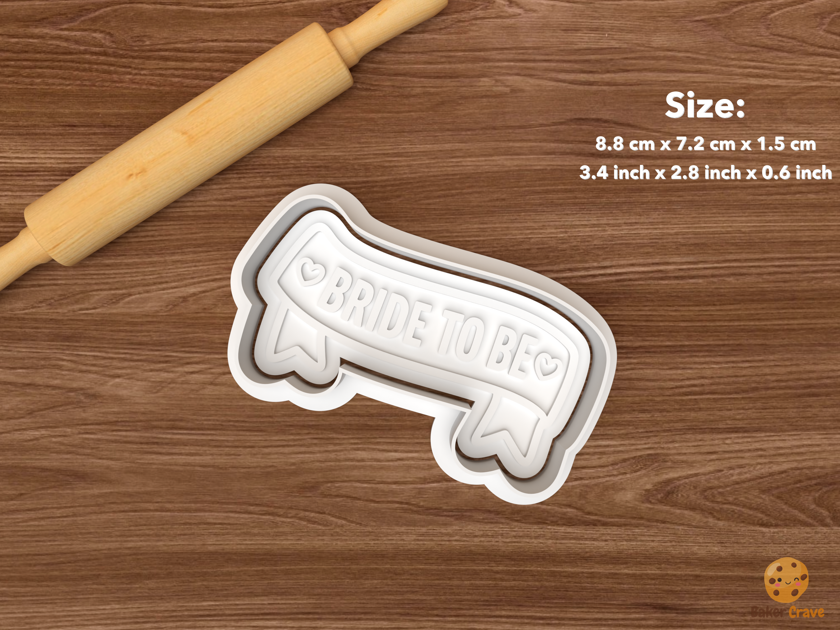 Bachelorette Party Cookie Cutter Set STL File - single bride to be sash