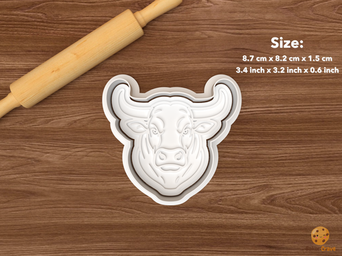 Bull Cookie Cutter Set STL File - single bull head