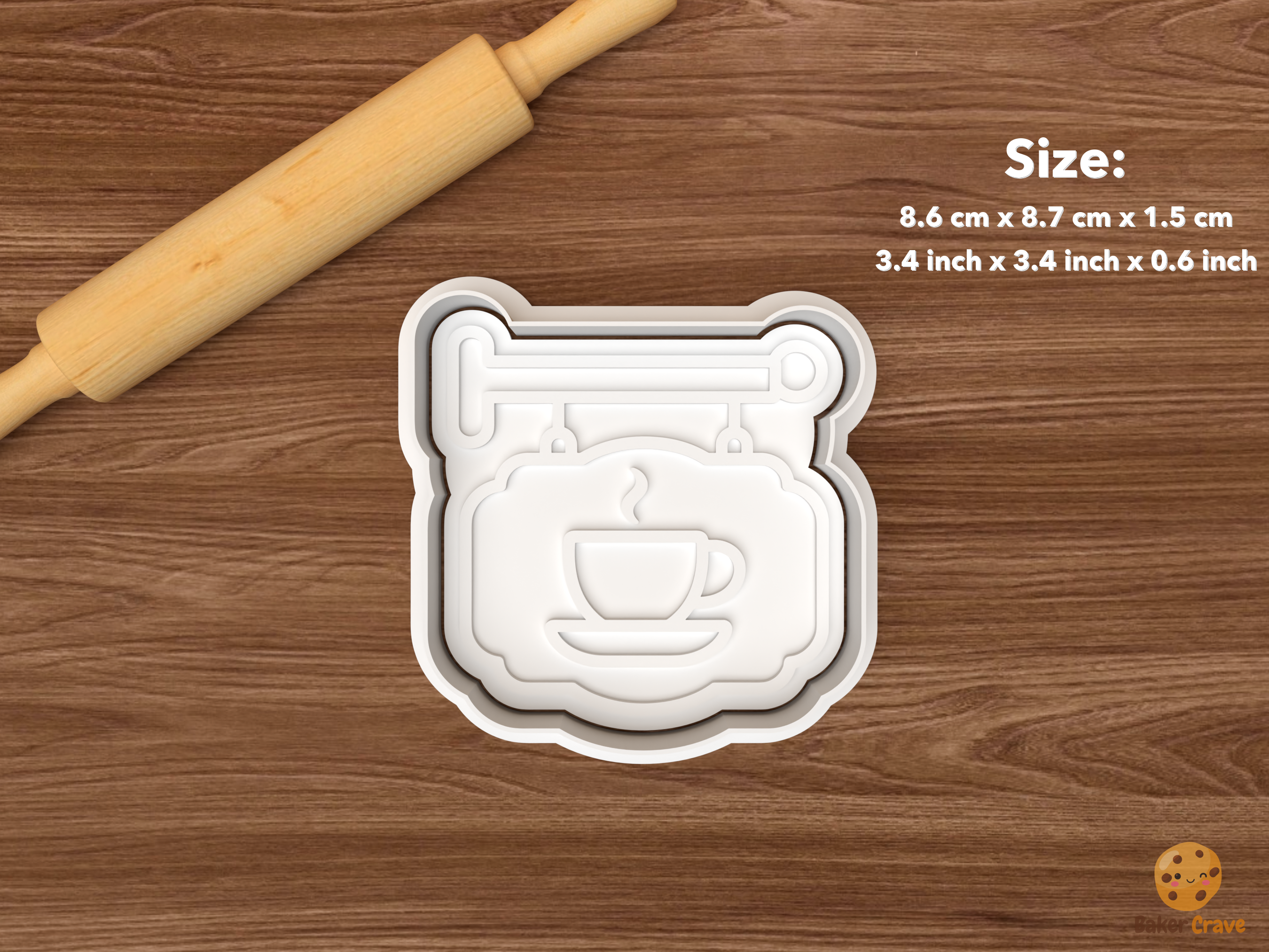 Coffee Shop Cookie Cutter Set STL File - single cafe sign