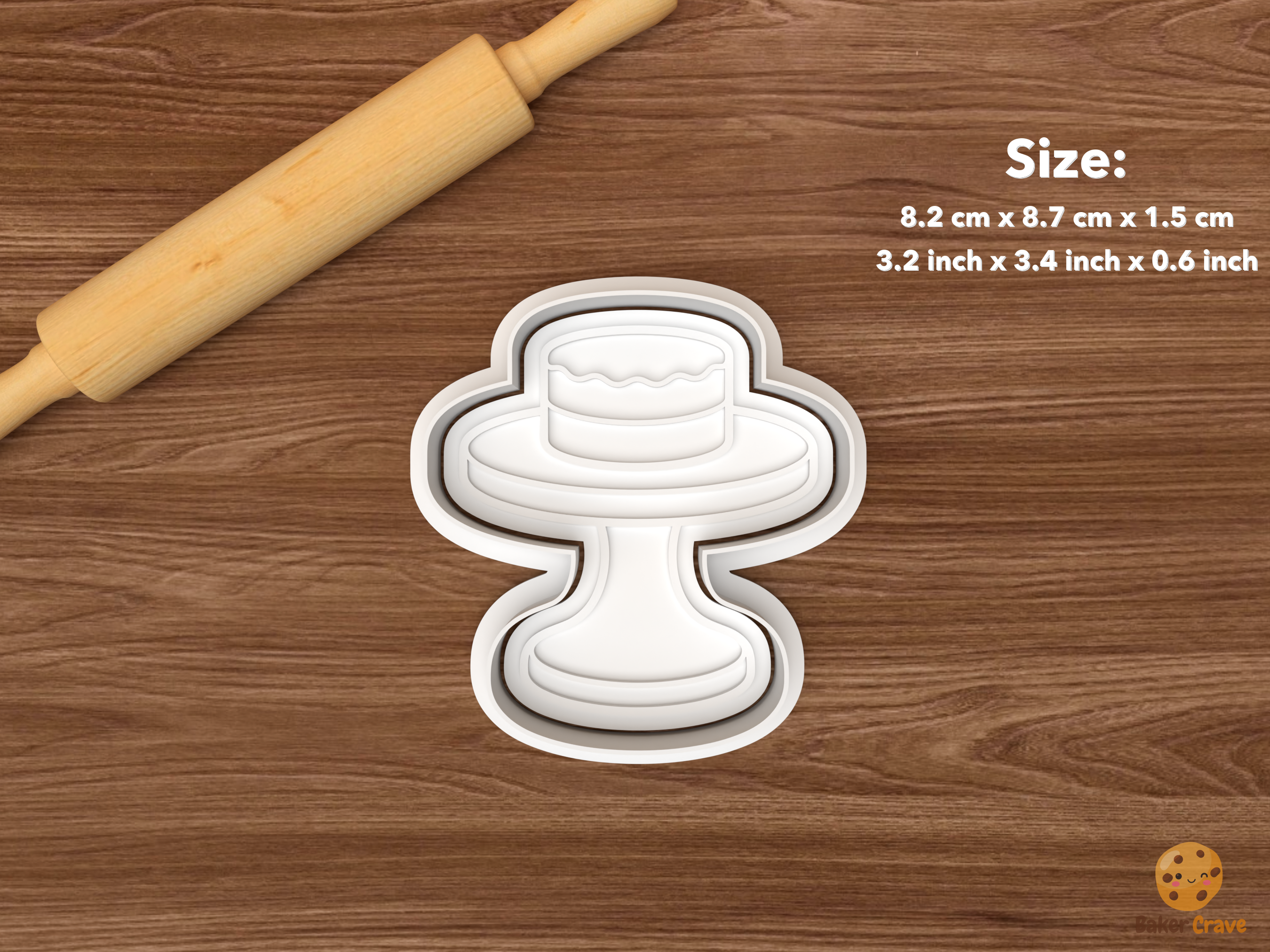 Cake Tasting Bridal Cookie Cutter Set STL File - single cake on stand