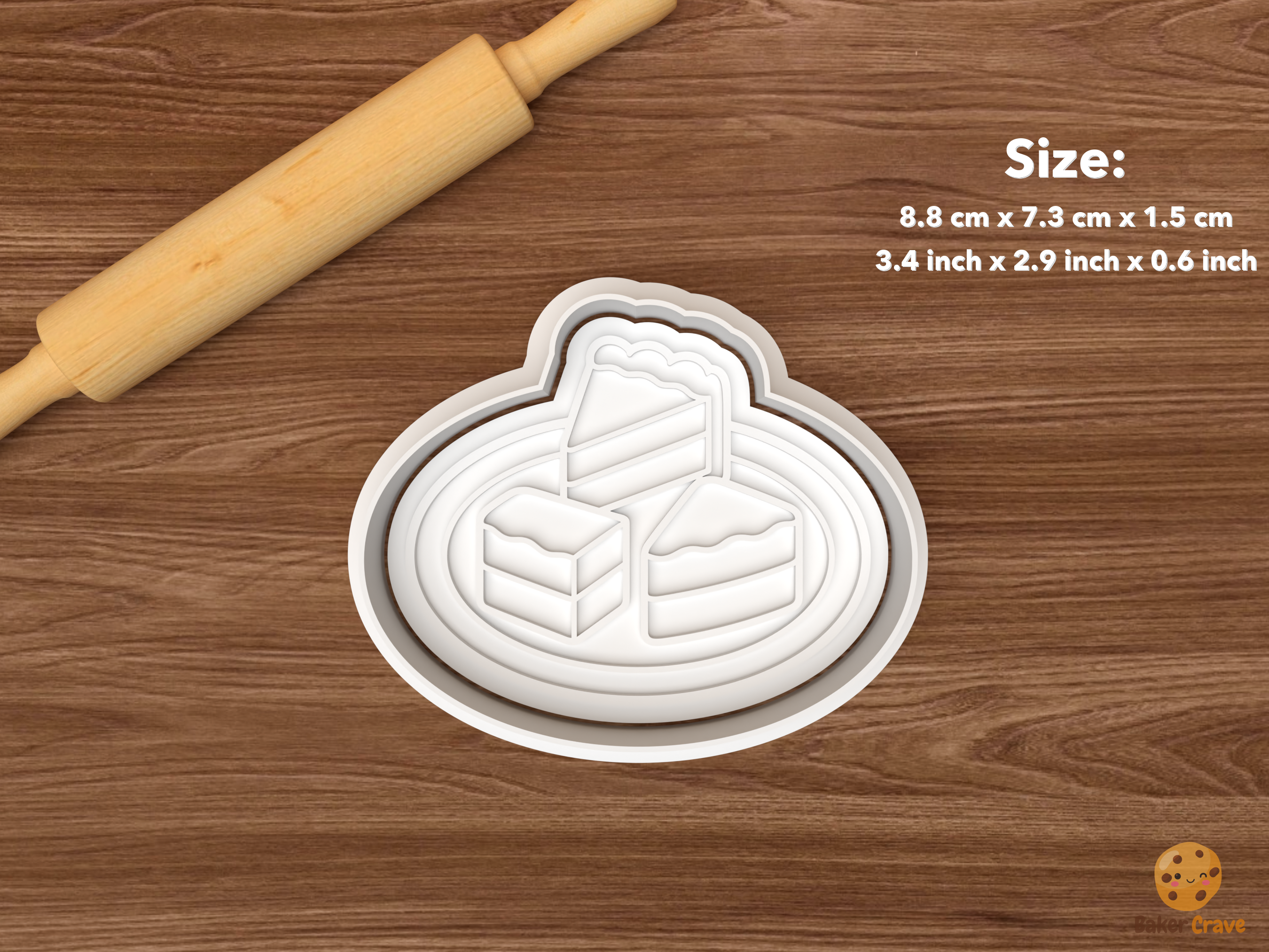 Cake Tasting Bridal Cookie Cutter Set STL File - single cake tasting plate