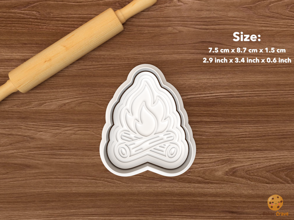 Camping Essentials Cookie Cutter Set STL File - single campfire