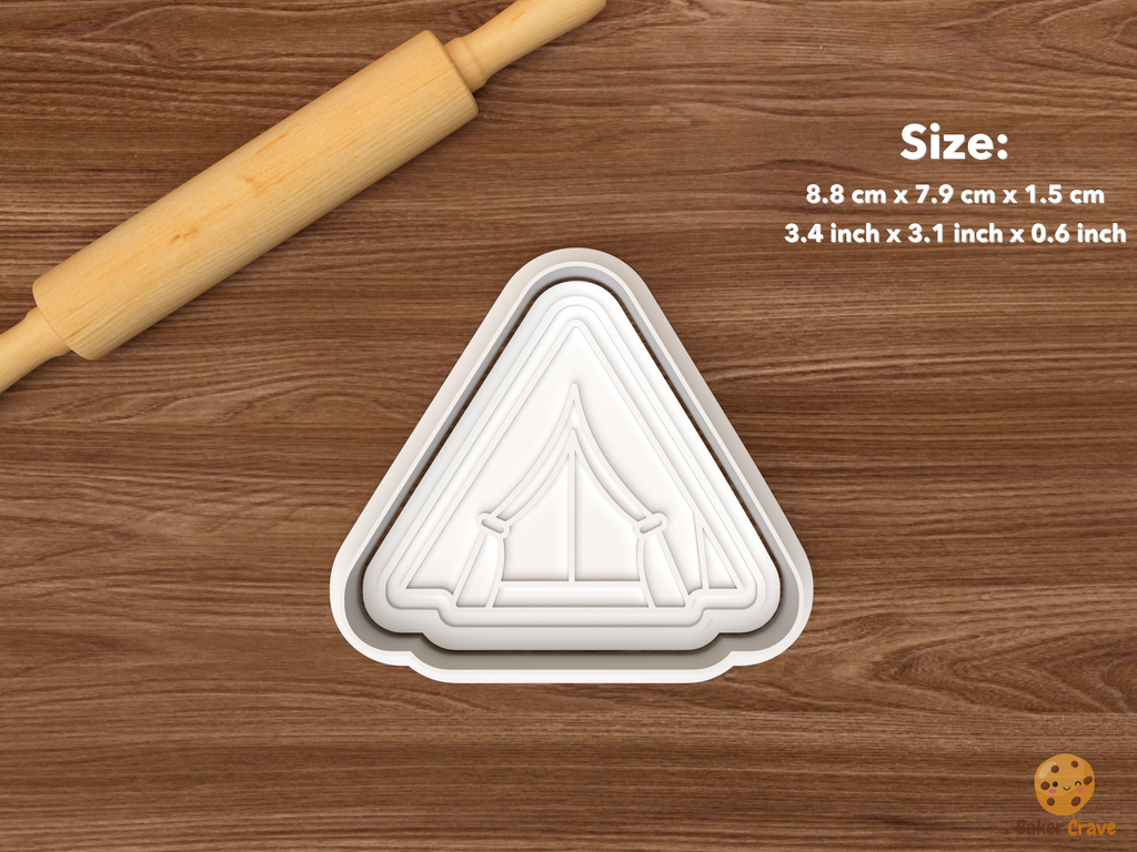 Camping First Birthday Cookie Cutter Set STL File - single camping tent