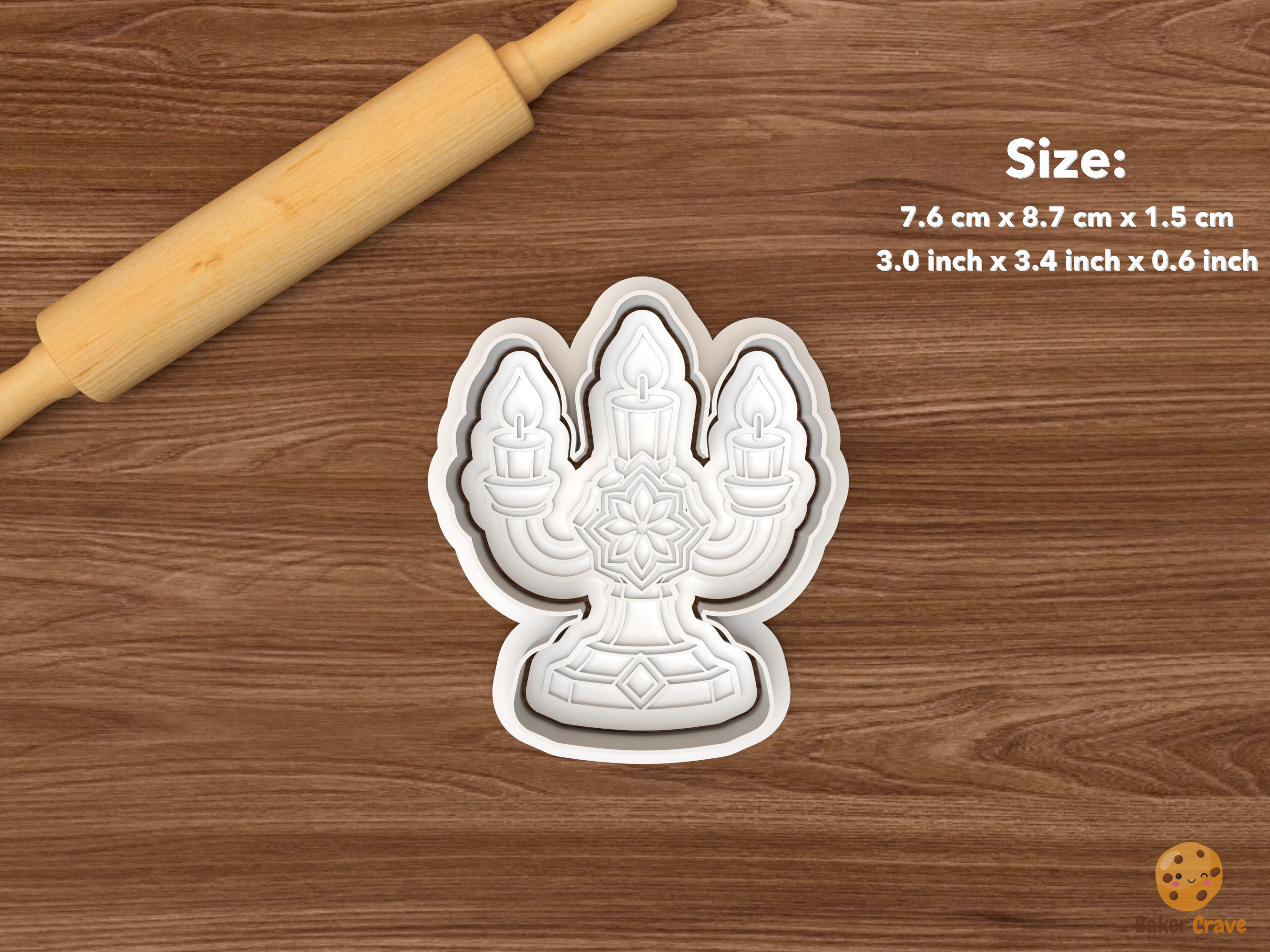 Christmas Ice Palace Cookie Cutter Set STL File - single candelabra