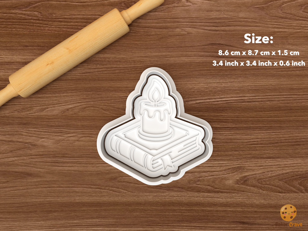 Spooky Reading Nook Cookie Cutter Set STL File - single candle book stack