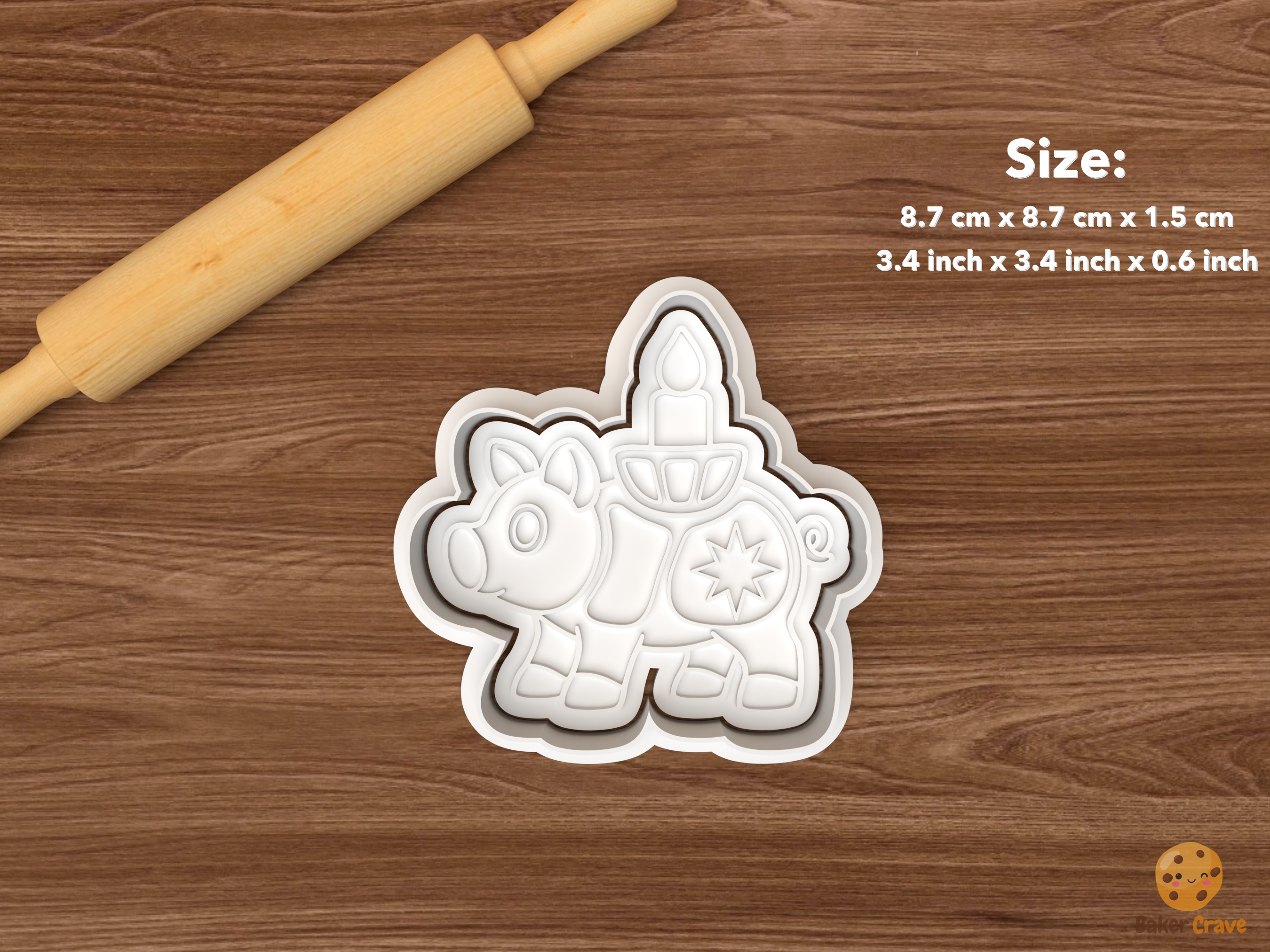 Czech Golden Pig Christmas Cookie Cutter Set STL File - single candle golden pig