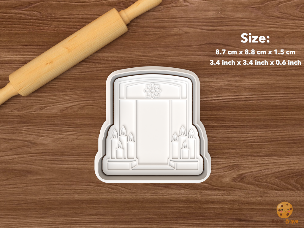 Colombian Little Candles Day Cookie Cutter Set STL File - single candlelit doorway