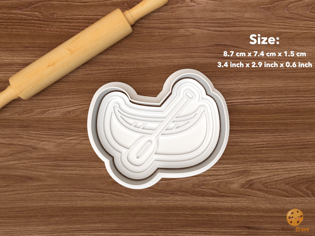 Cabin Camping Cookie Cutter Set STL File - single canoe paddle