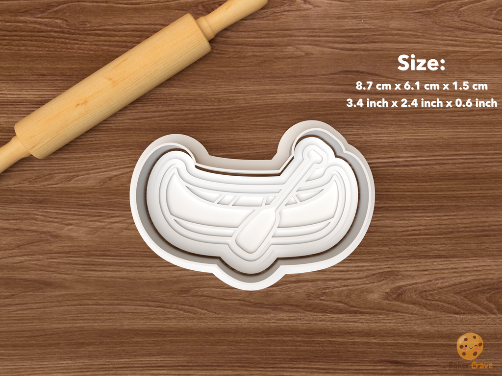 Camping Cookie Cutter Set STL File - single canoe with paddle