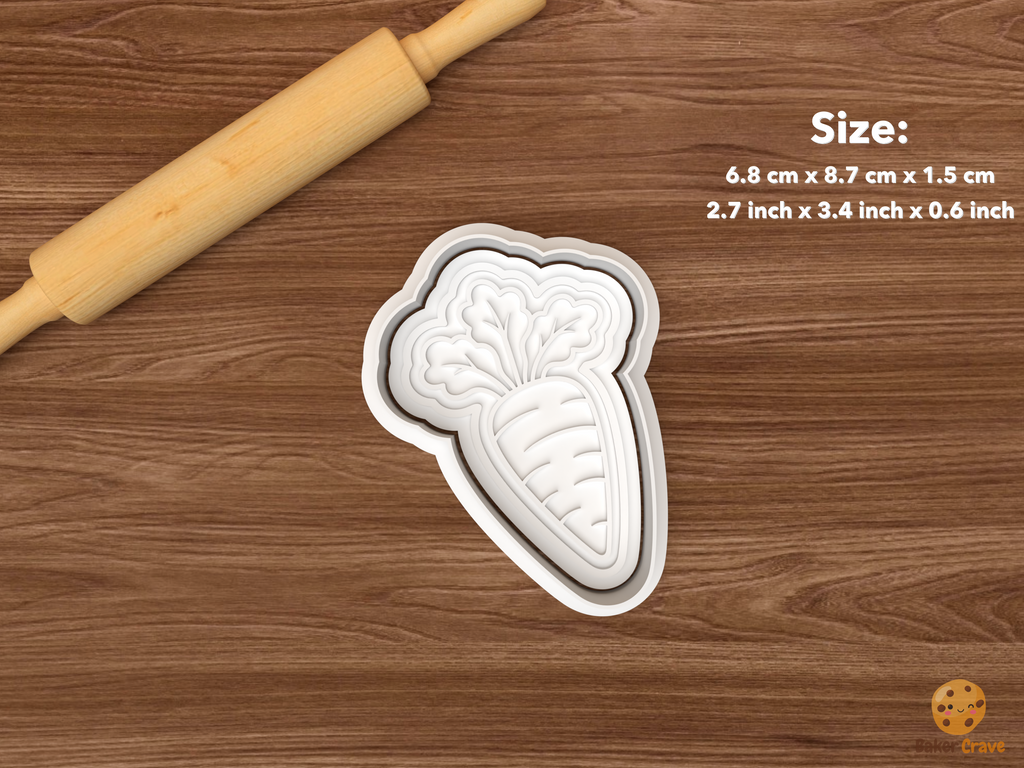 Veggie Garden Cookie Cutter Set STL File - single carrot