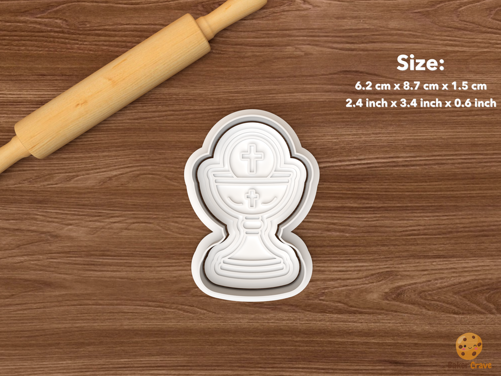 First Communion Cookie Cutter Set STL File - single chalice