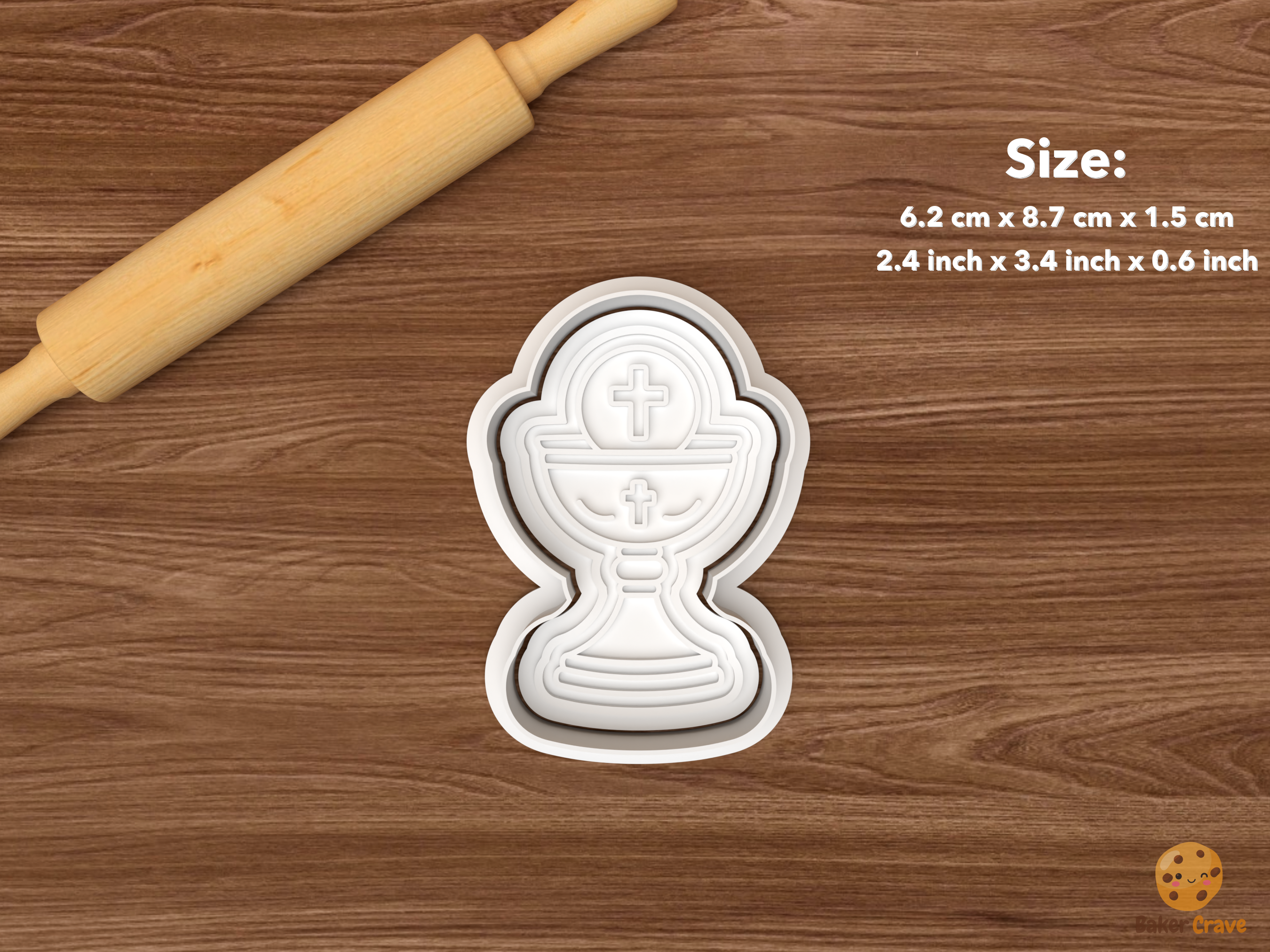 First Communion Cookie Cutter Set STL File - single chalice