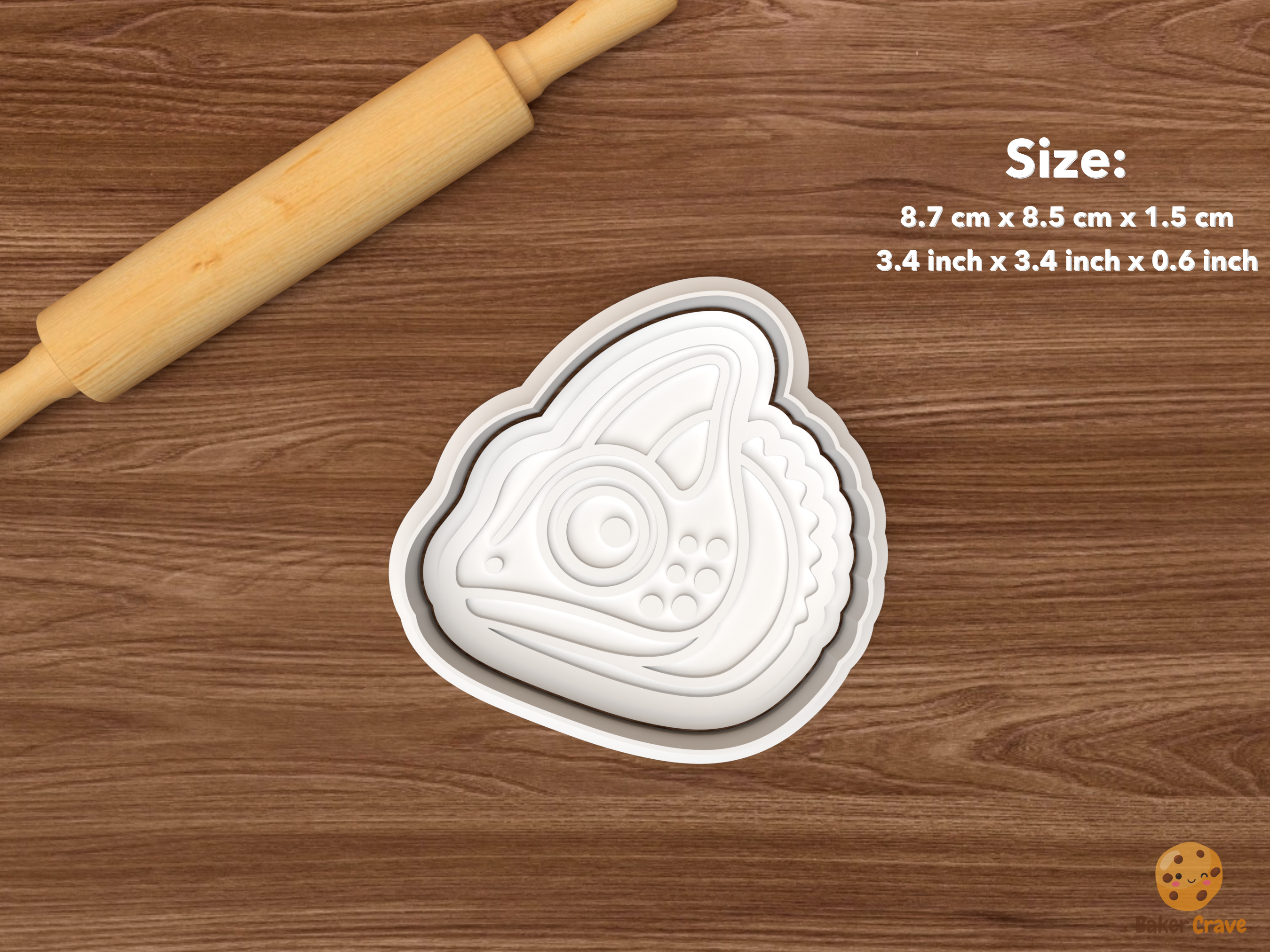 Chameleon Cookie Cutter Set STL File - single chameleon head