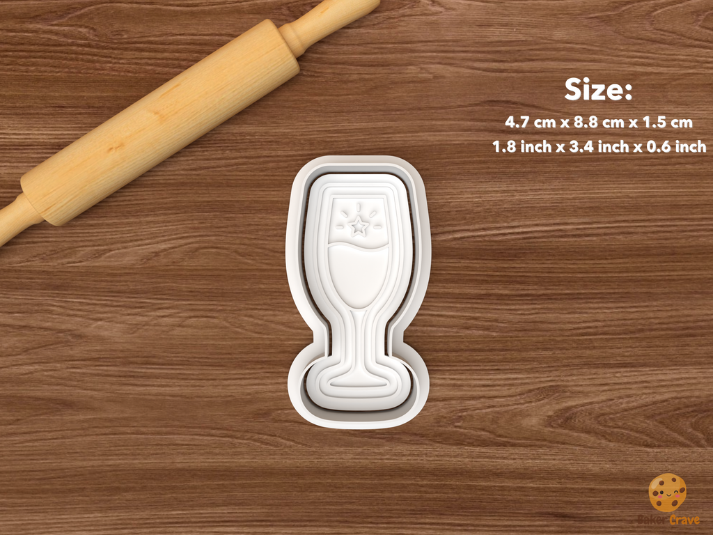 Real Estate Closing Cookie Cutter Set STL File - single champagne glass