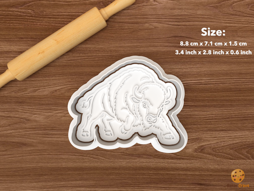 Bison Cookie Cutter Set STL File - single charging bison