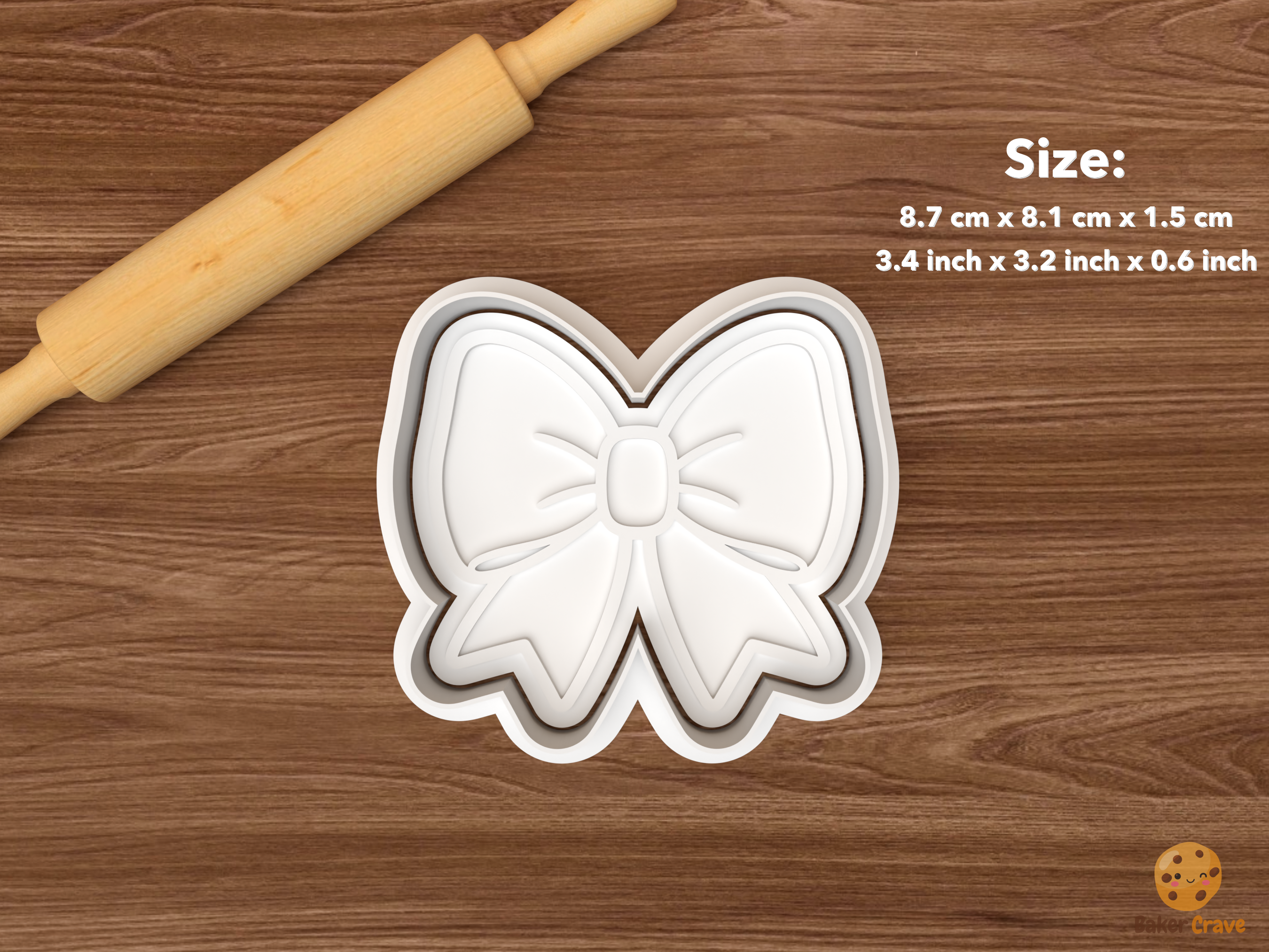 Cheerleading Cookie Cutter Set STL File - single cheer bow