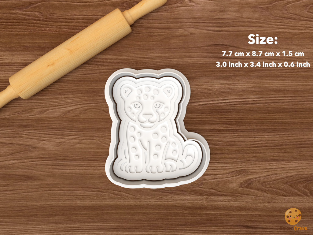 Cheetah Cookie Cutter Set STL File - single cheetah cub