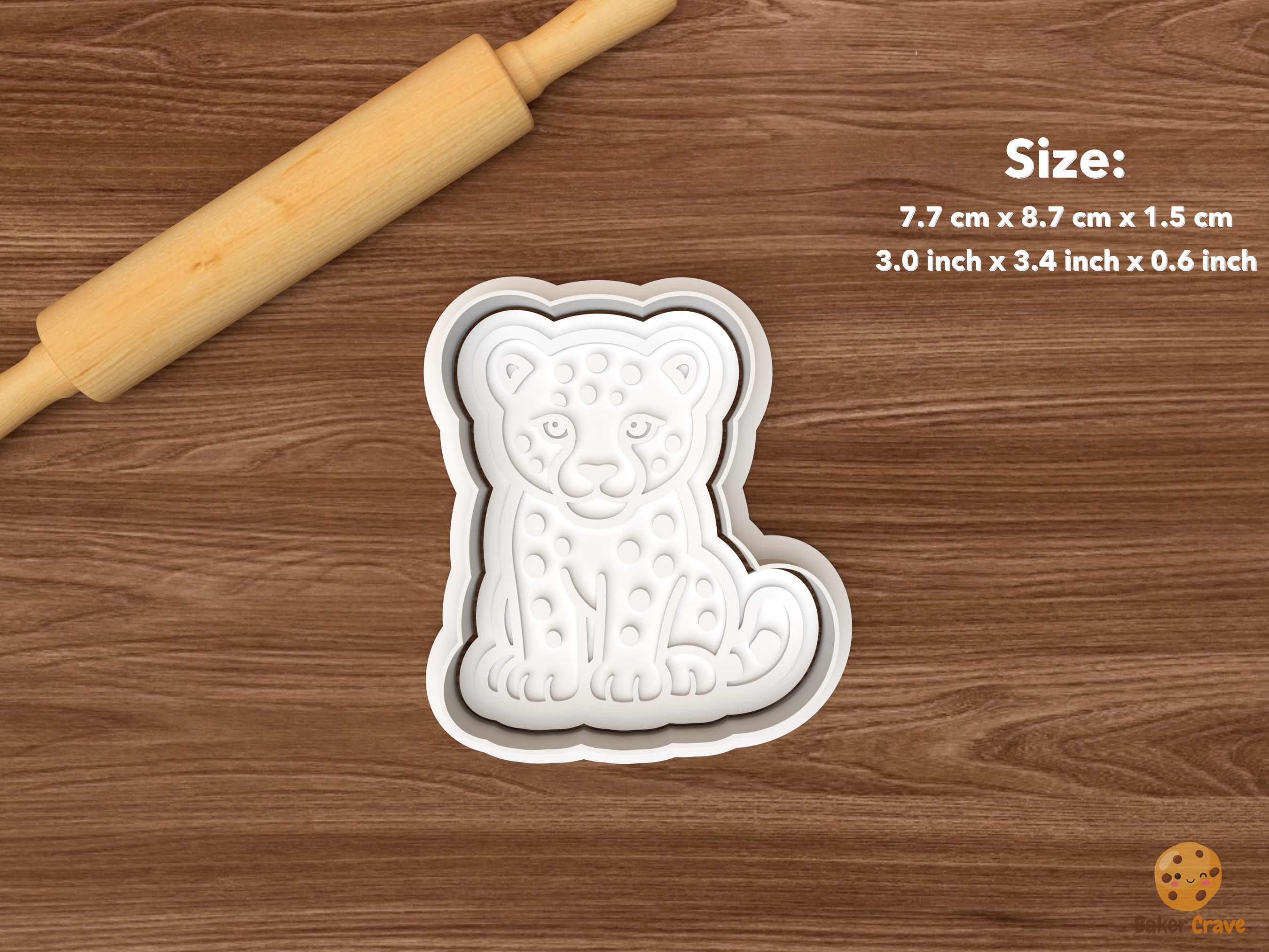 Cheetah Cookie Cutter Set STL File - single cheetah cub