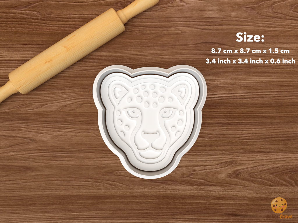 Cheetah Cookie Cutter Set STL File - single cheetah head