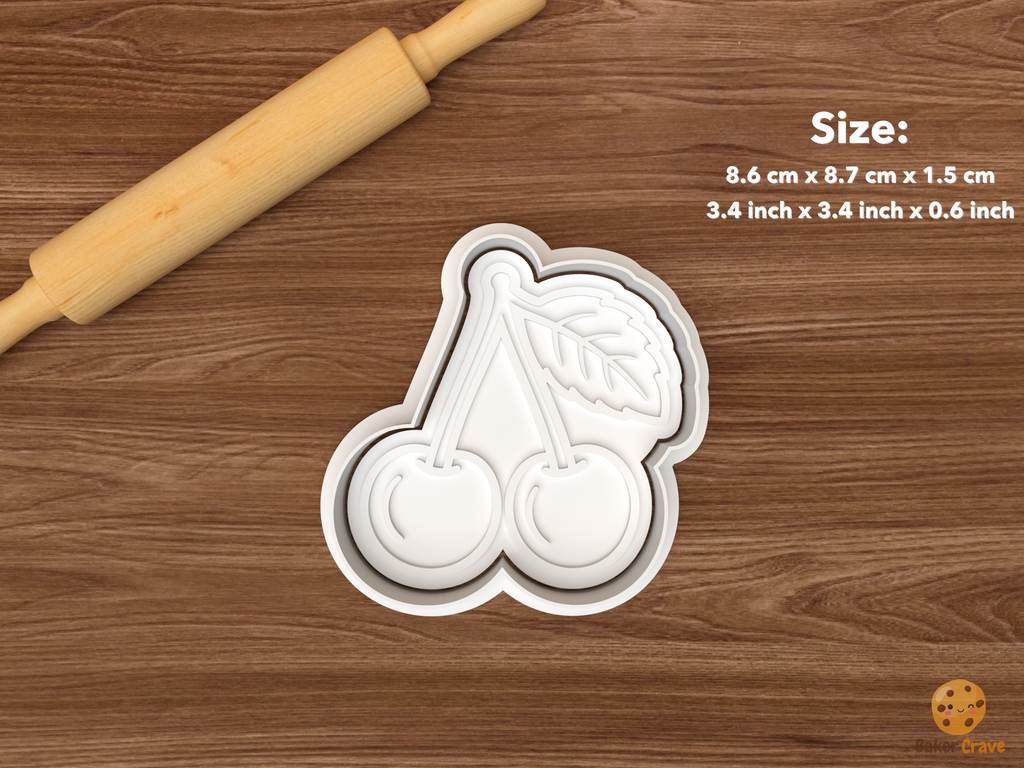 Berry Fruits Cookie Cutter Set STL File - single cherries