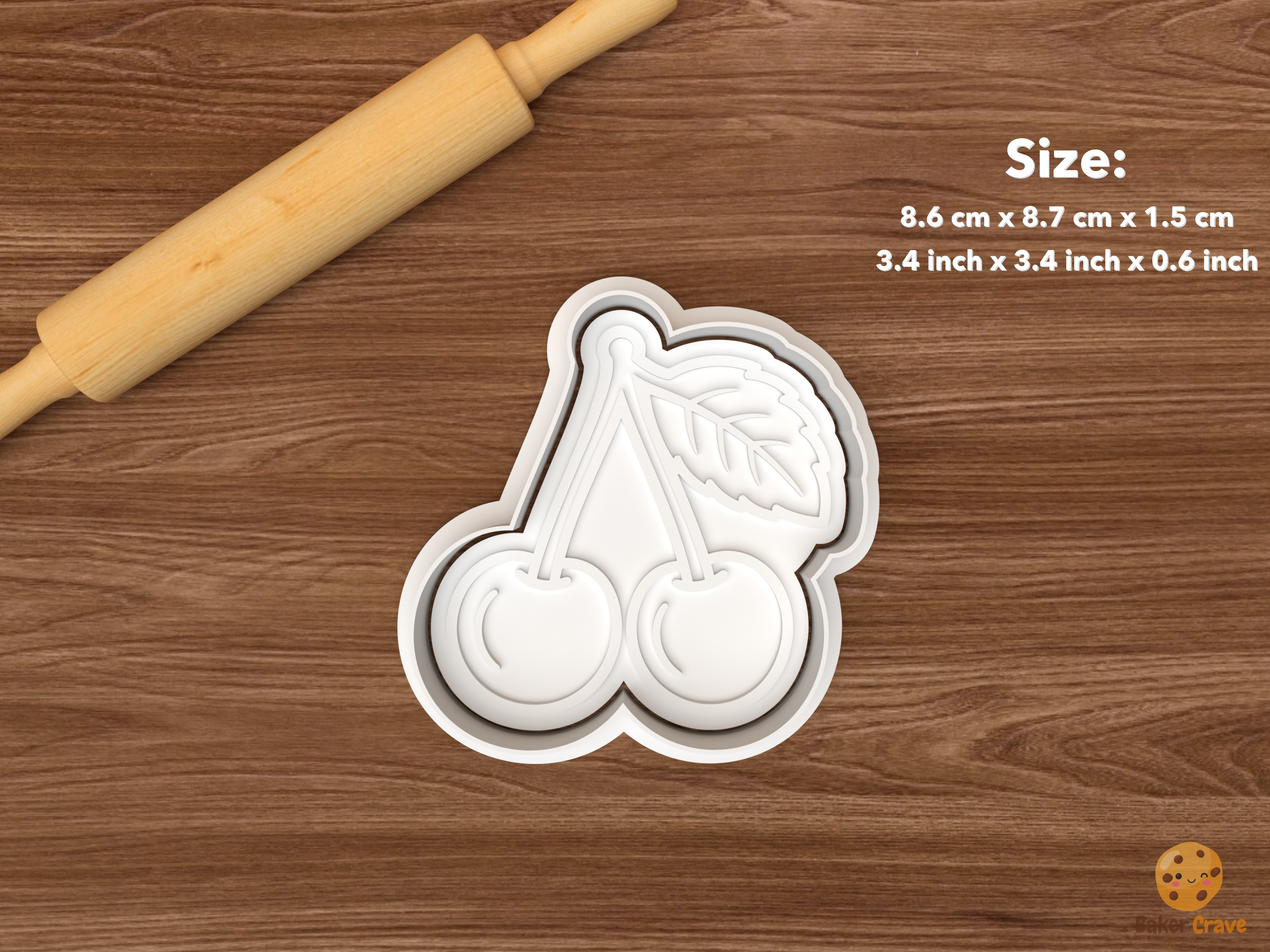 Berry Fruits Cookie Cutter Set STL File - single cherries