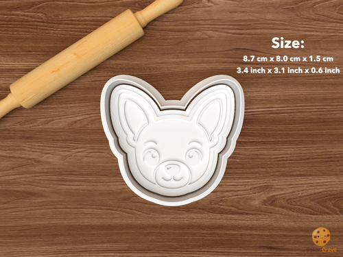Chihuahua Dog Cookie Cutter Set STL File - single chihuahua dog face