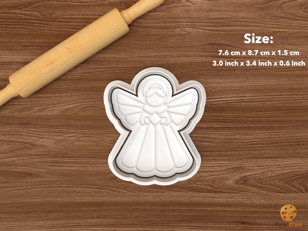 Scandinavian Paper Christmas Cookie Cutter Set STL File - single christmas angel