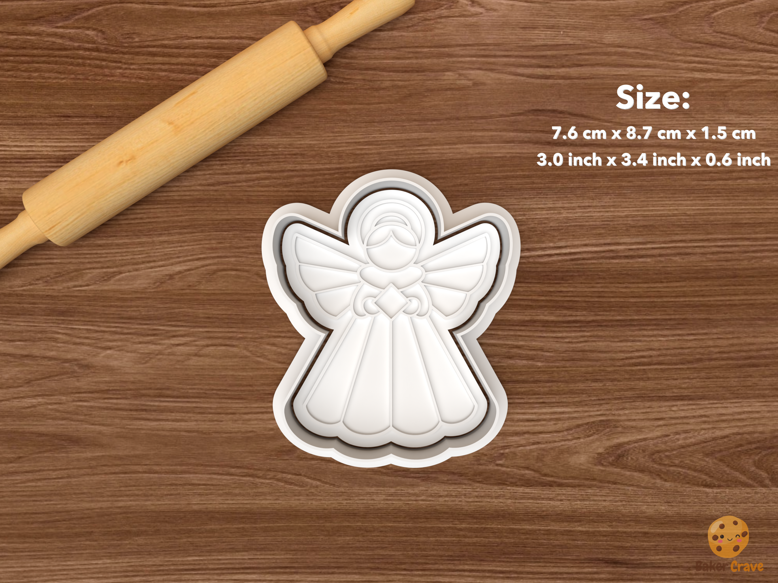 Scandinavian Paper Christmas Cookie Cutter Set STL File - single christmas angel