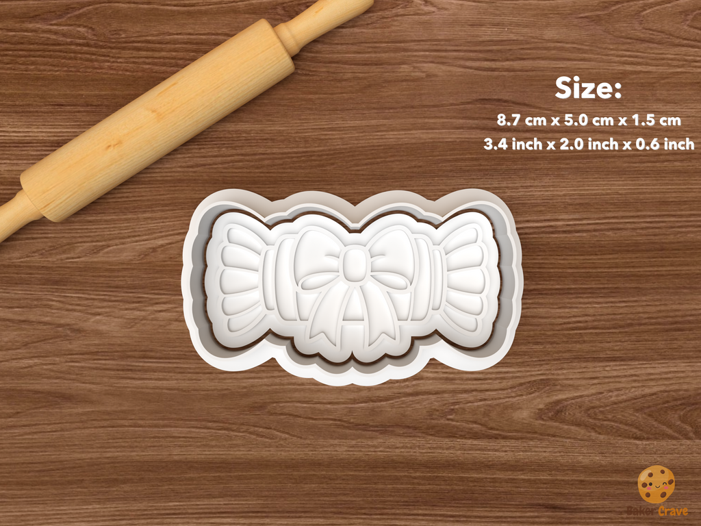 Christmas Crackers Cookie Cutter Set STL File - single christmas cracker with bow