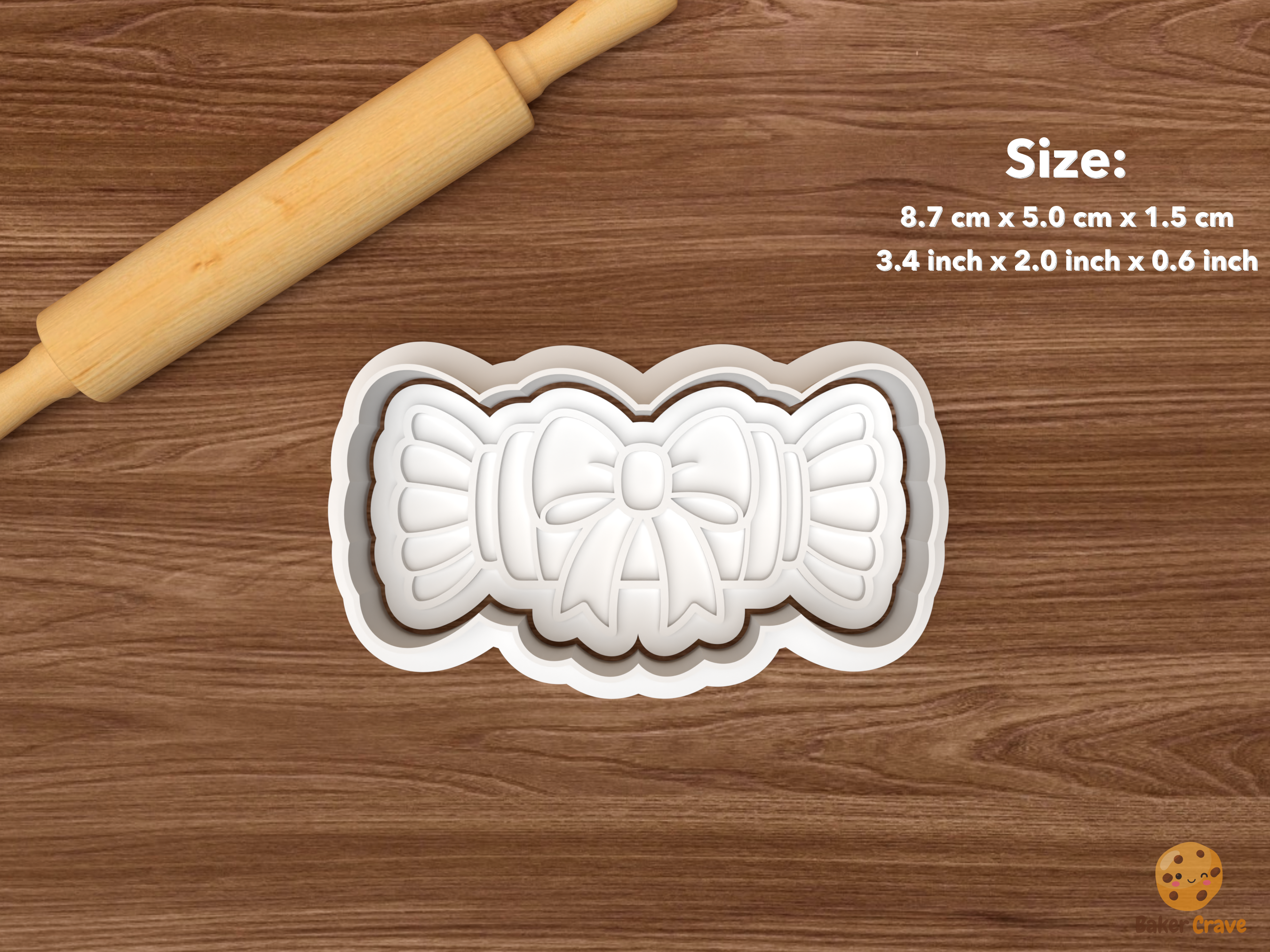 Christmas Crackers Cookie Cutter Set STL File - single christmas cracker with bow